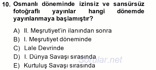 Basın Fotoğrafçılığı 2014 - 2015 Ara Sınavı 10.Soru