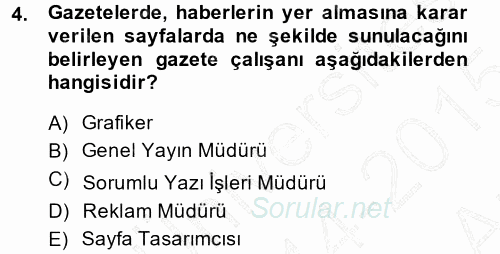 Basın Fotoğrafçılığı 2014 - 2015 Ara Sınavı 4.Soru