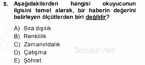 Basın Fotoğrafçılığı 2014 - 2015 Ara Sınavı 5.Soru