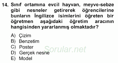 İng. Öğretmenliğinde Öğretim Teknolojileri Ve Materyal Tasarımı 2 2012 - 2013 Ara Sınavı 14.Soru