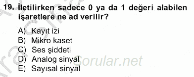 İng. Öğretmenliğinde Öğretim Teknolojileri Ve Materyal Tasarımı 2 2012 - 2013 Ara Sınavı 19.Soru