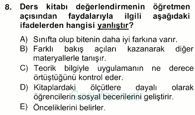 İng. Öğretmenliğinde Öğretim Teknolojileri Ve Materyal Tasarımı 2 2012 - 2013 Ara Sınavı 8.Soru