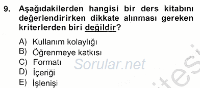 İng. Öğretmenliğinde Öğretim Teknolojileri Ve Materyal Tasarımı 2 2012 - 2013 Ara Sınavı 9.Soru