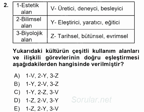 Türkiye´nin Toplumsal Yapısı 2017 - 2018 Ara Sınavı 2.Soru