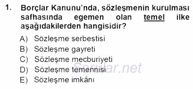 Tüketici Hukuku 2012 - 2013 Ara Sınavı 1.Soru