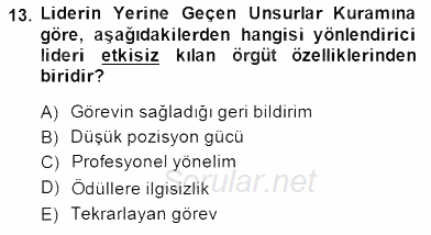 Organizasyonlarda Davranış 2014 - 2015 Ara Sınavı 13.Soru