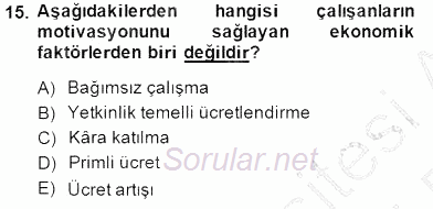 Organizasyonlarda Davranış 2014 - 2015 Ara Sınavı 15.Soru