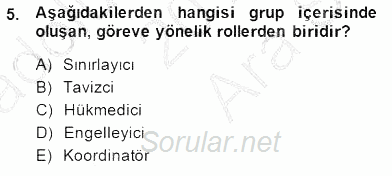 Organizasyonlarda Davranış 2014 - 2015 Ara Sınavı 5.Soru