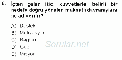 Organizasyonlarda Davranış 2014 - 2015 Ara Sınavı 6.Soru