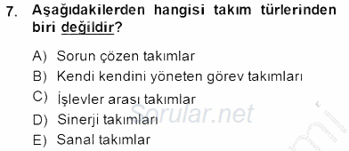 Organizasyonlarda Davranış 2014 - 2015 Ara Sınavı 7.Soru