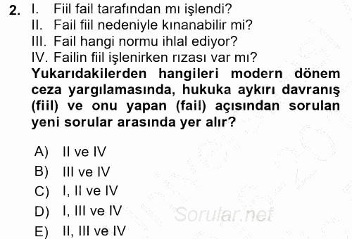 Suç Önleme Modelleri 2016 - 2017 3 Ders Sınavı 2.Soru