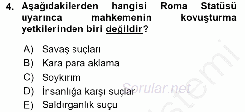 Suç Önleme Modelleri 2016 - 2017 3 Ders Sınavı 4.Soru