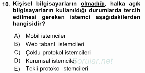 Temel Bilgi Teknolojileri 2 2015 - 2016 Tek Ders Sınavı 10.Soru