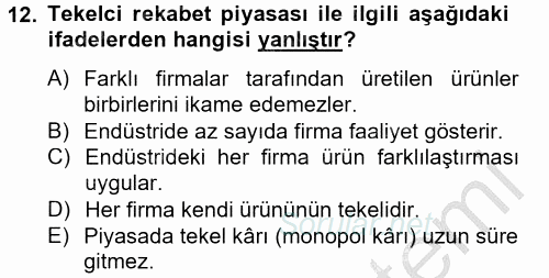 Uluslararası İktisat 2012 - 2013 Ara Sınavı 12.Soru