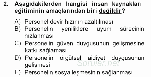 Sosyal Hizmet Yönetimi 2012 - 2013 Ara Sınavı 2.Soru