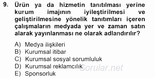 Sosyal Hizmet Yönetimi 2012 - 2013 Ara Sınavı 9.Soru