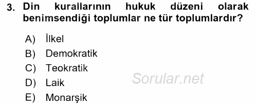 Hukukun Temel Kavramları 1 2017 - 2018 Ara Sınavı 3.Soru