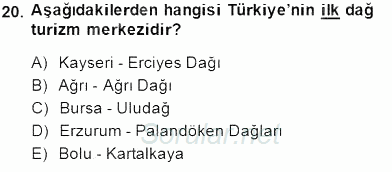 Turizm Coğrafyası 2013 - 2014 Dönem Sonu Sınavı 20.Soru