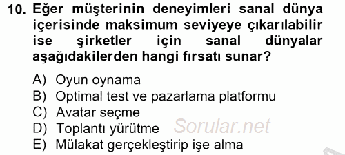 Sosyal Medya 2012 - 2013 Dönem Sonu Sınavı 10.Soru