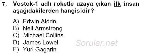 Bilim ve Teknoloji Tarihi 2012 - 2013 Dönem Sonu Sınavı 7.Soru