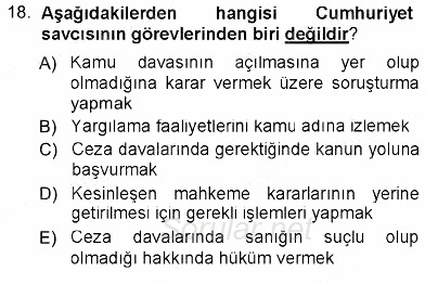 Hukukun Temel Kavramları 2012 - 2013 Ara Sınavı 18.Soru