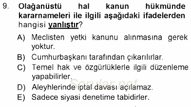 Hukukun Temel Kavramları 2012 - 2013 Ara Sınavı 9.Soru