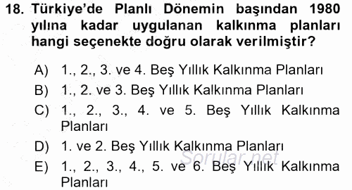 İstihdam ve İşsizlik 2015 - 2016 Dönem Sonu Sınavı 18.Soru