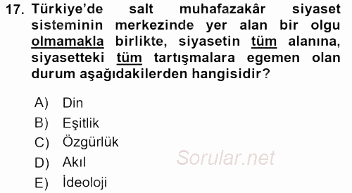 Sosyolojiye Giriş 2016 - 2017 Ara Sınavı 17.Soru