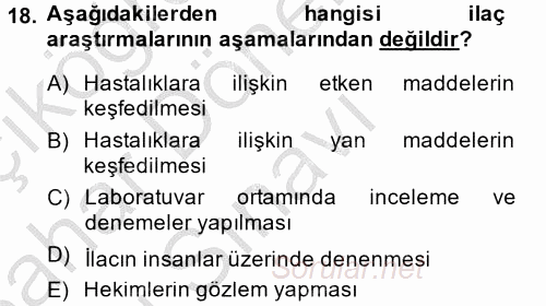 Sağlık Hukuku 2014 - 2015 Dönem Sonu Sınavı 18.Soru