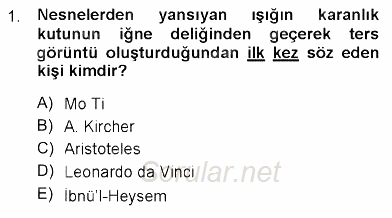 Fotoğraf Tarihi 2012 - 2013 Dönem Sonu Sınavı 1.Soru