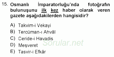 Fotoğraf Tarihi 2012 - 2013 Dönem Sonu Sınavı 15.Soru