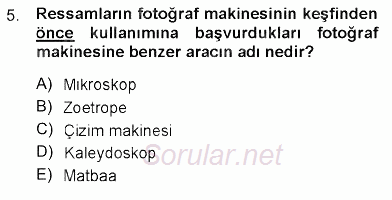 Fotoğraf Tarihi 2012 - 2013 Dönem Sonu Sınavı 5.Soru
