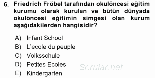 Eğitim Tarihi 2016 - 2017 Dönem Sonu Sınavı 6.Soru