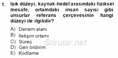 İletişim Bilgisi 2014 - 2015 Dönem Sonu Sınavı 1.Soru