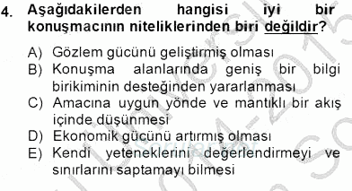 İletişim Bilgisi 2014 - 2015 Dönem Sonu Sınavı 4.Soru