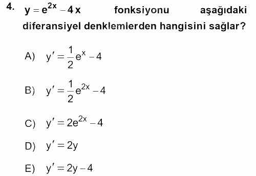 Matematik 2 2016 - 2017 Ara Sınavı 4.Soru