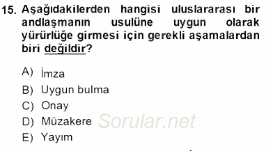 Hukukun Temel Kavramları 1 2014 - 2015 Ara Sınavı 15.Soru