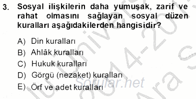 Hukukun Temel Kavramları 1 2014 - 2015 Ara Sınavı 3.Soru