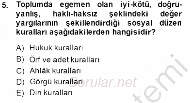 Hukukun Temel Kavramları 1 2014 - 2015 Ara Sınavı 5.Soru