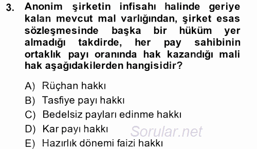 Ticaret Hukuku 2 2014 - 2015 Dönem Sonu Sınavı 3.Soru Ticaret Hukuku 2 2014 - 2015 Dönem Sonu Sınavı 3.Soru