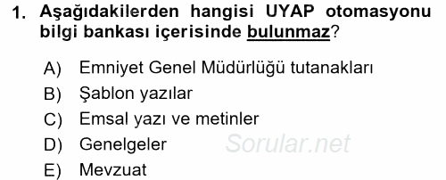 Ulusal Yargı Ağı Projesi 1 2016 - 2017 Dönem Sonu Sınavı 1.Soru