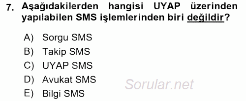 Ulusal Yargı Ağı Projesi 1 2016 - 2017 Dönem Sonu Sınavı 7.Soru