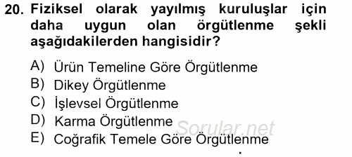 Satış Yönetimi ve Telefonda Satış 2012 - 2013 Ara Sınavı 20.Soru