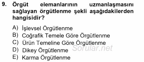 Satış Yönetimi ve Telefonda Satış 2012 - 2013 Ara Sınavı 9.Soru