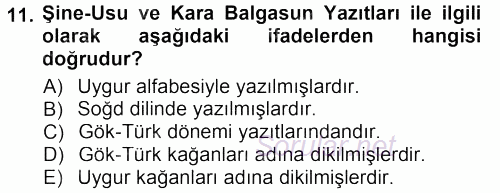 Tarih Metodu 2012 - 2013 Dönem Sonu Sınavı 11.Soru