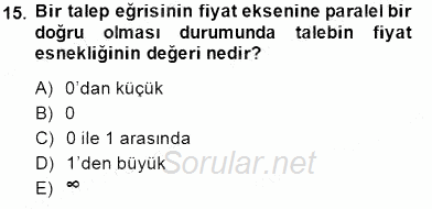 İktisada Giriş 1 2014 - 2015 Ara Sınavı 15.Soru