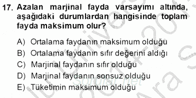 İktisada Giriş 1 2014 - 2015 Ara Sınavı 17.Soru