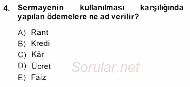 İktisada Giriş 1 2014 - 2015 Ara Sınavı 4.Soru