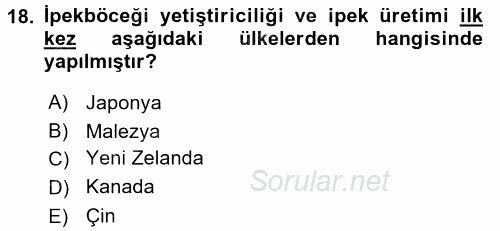 Hayvan Yetiştirme 2015 - 2016 Tek Ders Sınavı 18.Soru