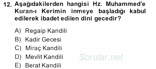 Sosyal Davranış ve Protokol 2013 - 2014 Ara Sınavı 12.Soru